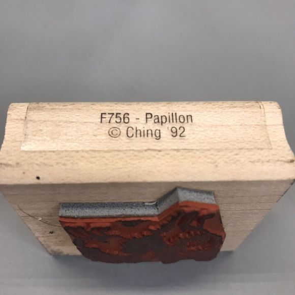 Vintage Thats all She Stamped Papillon Rubber Stamp Wood F756 Ching ‘92 - Picture 2 of 5